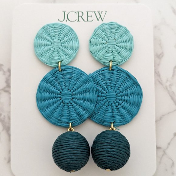 J.Crew Triple-Drop Raffia Earrings - Picture 1 of 6